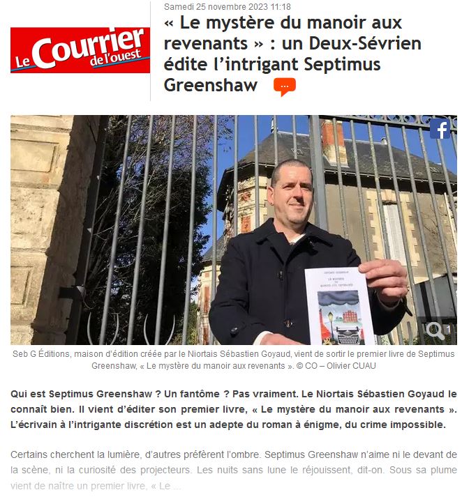 Article niort.maville par Ouest France 25/11/2023